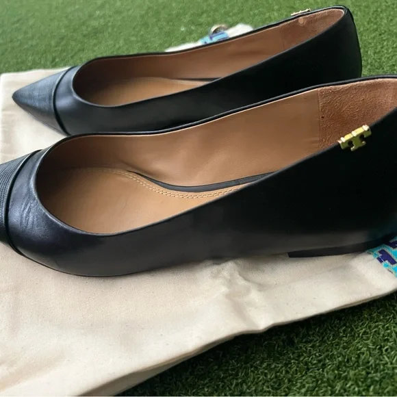 Tory Burch Black Leather Flats - Picture 5 of 14